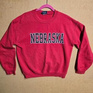 Nebraska Vintage MV sport Red Sweatshirt Crewneck Cornhuskers Adult Size M